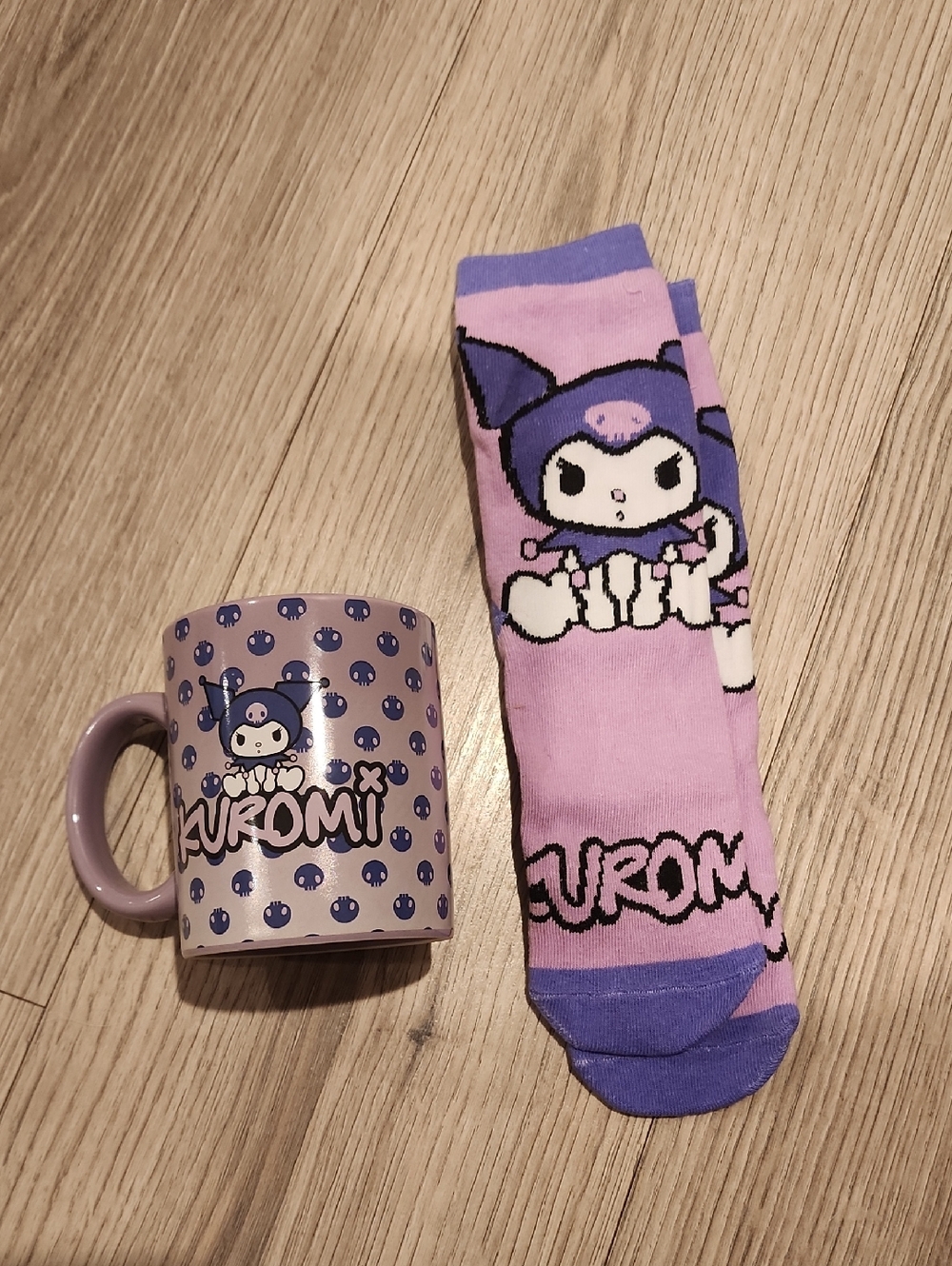 Pink & Purple Kuromi Novelty Crew Socks - Cute Character Design